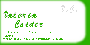 valeria csider business card